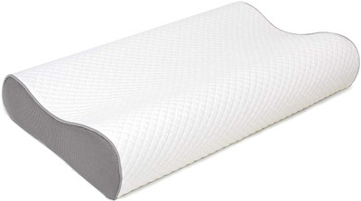 PRATIK MARKETING Memory Foam Geometric Orthopaedic Pillow Pack of 1(White)