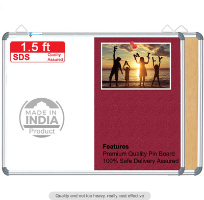 sunway Display Systems Non Magnetic Dirtproof scracthless, dirtproof high glossy Combination board Red & white 2*1.5 cork Bulletin Board(Red)