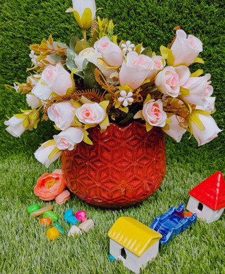 Niyara stylish pinneapple style red colour ceramic planters pot Plant Container Set(Ceramic)