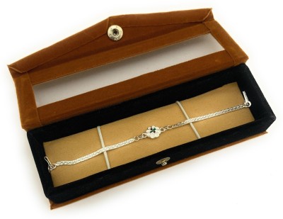 RELBEES Silver Rakhi  Set(Silver Bracelet Rakhi For Brother/Velet Gift Box)