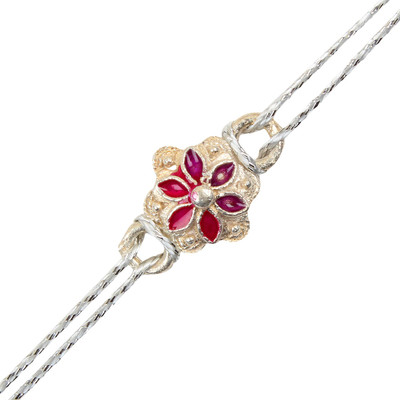 RELBEES Thread RB9045937 Silver Rakhi  Set(1 Silver Rakhi)