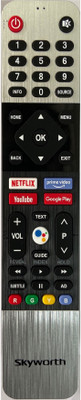 SHIELDGUARD Remote Control with Netflix, YouTube & Google Play Functions, Compatible for  LED/LCD TV (Without Voice Function) Skyworth Remote Controller(Grey, Black)