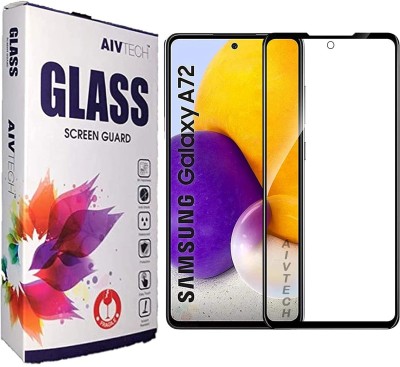 AIV TECH Tempered Glass Guard for Tempered Glass Screen Guard for Samsung Galaxy A72 Edge to Edge Full Screen Coverage Gorilla Protector with Easy Installation Kit(Pack of 1)