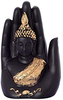 SULFAX IDOL L Golden Handcrafted Palm Buddha/Sitting Buddha Decorative Showpiece (H*W*D: 16X10X6 CM) Decorative Showpiece  -  16 cm(Polyresin, Multicolor)