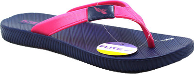 FLITE Women Flip Flops(Pink, Blue , 5)