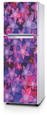 AH Decals 152.4 cm purple flowers fridge sticker Self Adhesive Sticker(Pack of 1)