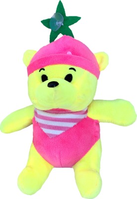 Kraftix Strawberry Printed Pink Tshirt & Cap Stuffed Plush Soft Toy Doll Teddy Bear Animal For Girls Boys Kids Baby Car Birthday Home Decoration Cute Lovely Premium Quality KST030220  - 20 cm(Multicolor)