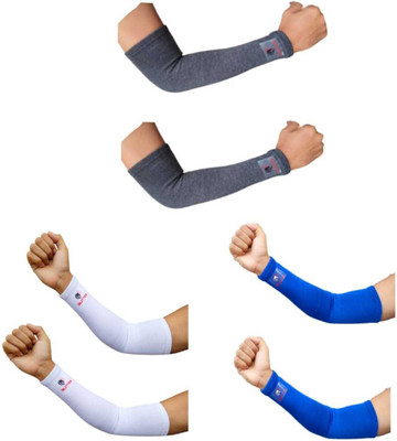 Glitter Non Slip Moisture Wicking Arm Sleeve for Riding/Cricket/Sun Protector/Running Arm Support(Grey, White, Blue)