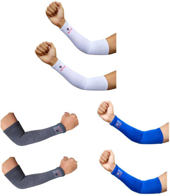 Glitter Non Slip Moisture Wicking Arm Sleeve for Riding/Cricket/Sun Protector/Running Elbow Support(White, Grey, Blue)