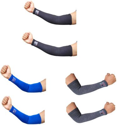Glitter Non Slip Moisture Wicking Arm Sleeve for Riding/Cricket/Sun Protector/Running Arm Support(Black, Blue, Grey)