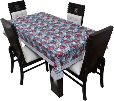 LITHARA Abstract 4 Seater Table Cover(Grey, Maroon, Polyester)