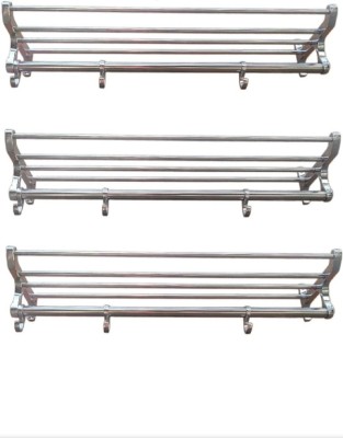 deeplax TOWEL RACK/TOWEL HOLDER/TOWEL STAND/TOWEL HANGER/TOWEL BAR/TOWEL ROD/TOWEL BAR ROBE STAINNY 18 INCHES (1.5 FEET) SET OF 3 CHROME FINISHED SILVER Towel Holder(Stainless Steel, Aluminium)