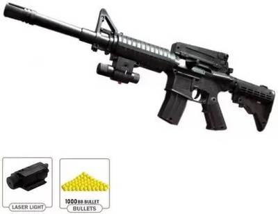 IndusBay M416 M16 Plastic BB Bullet Toy Gun for kids Boys , Shooting sports Game Air soft M4 Sniper - 19 Inches with 1000 BB Bullets Guns & Darts