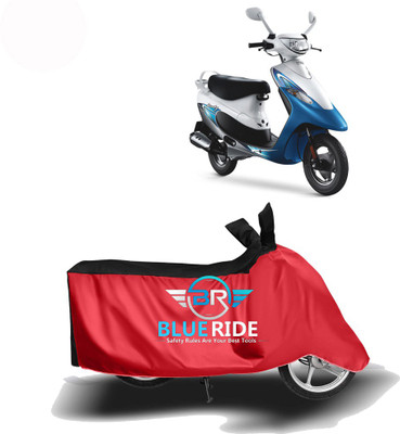BLUERDE Two Wheeler Cover for TVS(Teenz, Red, Black)