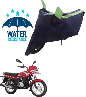 RONISH Waterproof Two Wheeler Cover for Bajaj(Platina 100 DTS-i, Black, Green)