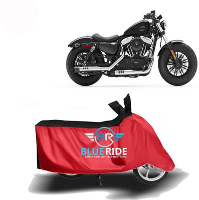 BLOERIDE Two Wheeler Cover for Harley Davidson(Forty Eight, Red, Black)