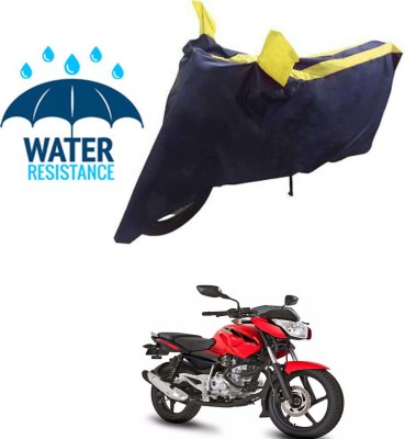 RONISH Waterproof Two Wheeler Cover for Bajaj(Discover 135, Black, Yellow)