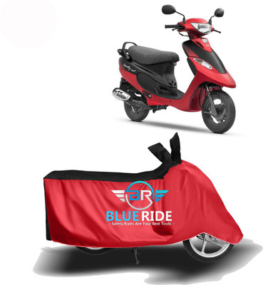 THE REAL ARV Waterproof Two Wheeler Cover for TVS(Scooty Pep+, Red, Black)