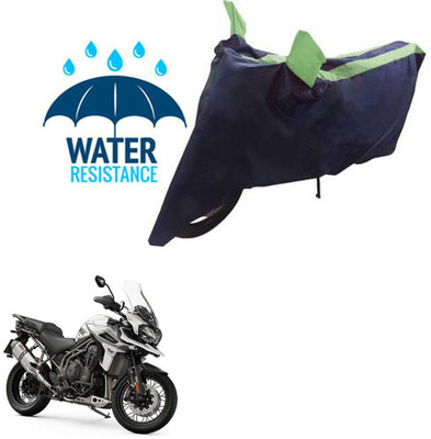 RONISH Waterproof Two Wheeler Cover for Triumph(Tiger 800 XCA, Black, Green)