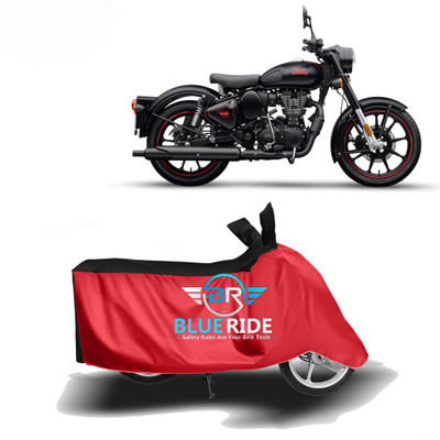 BLOERIDE Two Wheeler Cover for Royal Enfield(Classic 350, Red, Black)