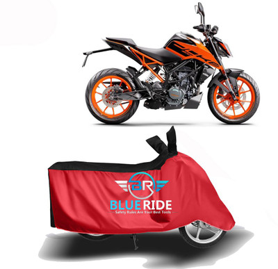 BLOERIDE Two Wheeler Cover for KTM(Duke 200, Red, Black)