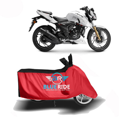 BLOERIDE Two Wheeler Cover for TVS(Apache RTR 200 Fi E100, Red, Black)