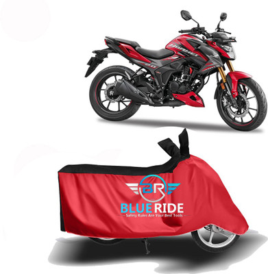 BLOERIDE Two Wheeler Cover for Honda(CB Hornet 160, Red, Black)