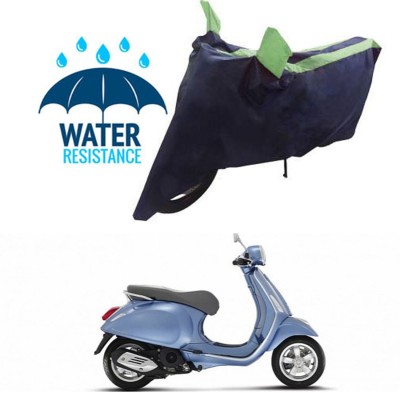 RONISH Waterproof Two Wheeler Cover for Vespa(Elegante 150, Black, Green)