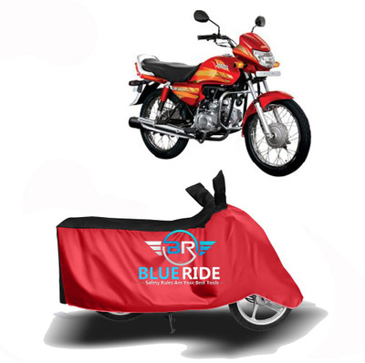 BLOERIDE Two Wheeler Cover for Hero(CD deluxe, Red, Black)