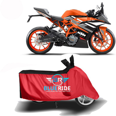 BLOERIDE Two Wheeler Cover for KTM(RC 200, Red, Black)