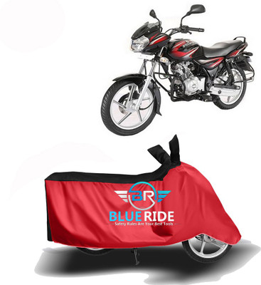 BLOERIDE Two Wheeler Cover for Bajaj(Discover 100 DTS-i, Red, Black)