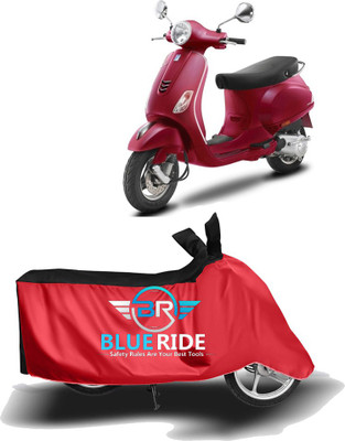 BLOERIDE Two Wheeler Cover for Vespa(ZX 125, Red, Black)