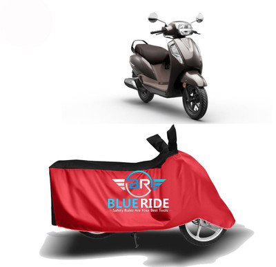 BLOERIDE Two Wheeler Cover for Suzuki(New Access 125, Red, Black)