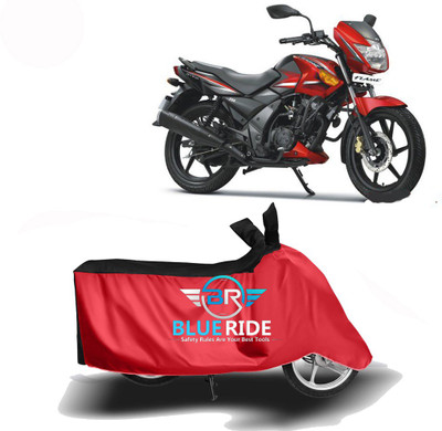 BLOERIDE Two Wheeler Cover for TVS(Flame 125, Red, Black)