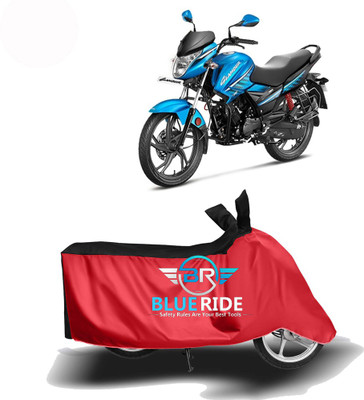 BLOERIDE Two Wheeler Cover for Hero(Glamour FI, Red, Black)