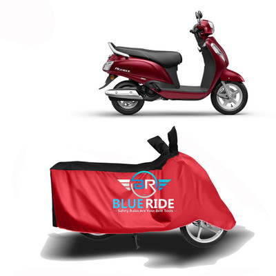 BLORIDE Two Wheeler Cover for Suzuki(Access, Red, Black)