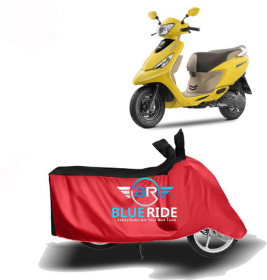 BLUERDE Two Wheeler Cover for TVS(Scooty Zest 110, Red, Black)