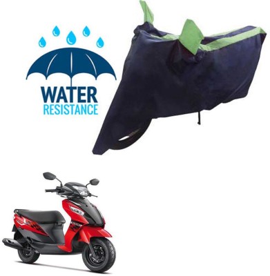 RONISH Waterproof Two Wheeler Cover for Suzuki(Let's, Black, Green)