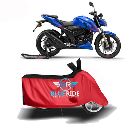 BLOERIDE Two Wheeler Cover for TVS(Apache RTR 200, Red, Black)