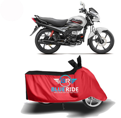 BLOERIDE Two Wheeler Cover for Hero(Passion Pro i3S, Red, Black)