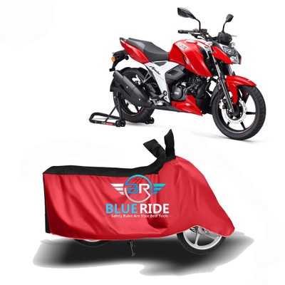 BLUERDE Two Wheeler Cover for TVS(Apache RTR 160 4V, Red, Black)