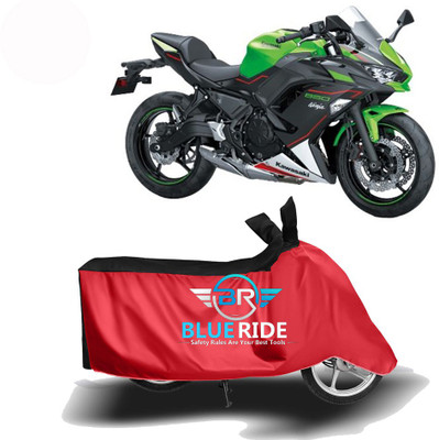 BLOERIDE Two Wheeler Cover for Kawasaki(Ninja 650, Red, Black)