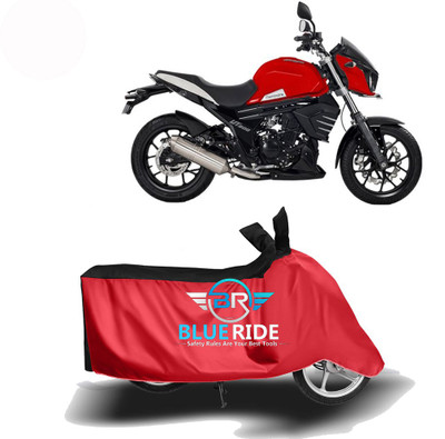 BLOERIDE Two Wheeler Cover for Mahindra(Mojo UT 300, Red, Black)
