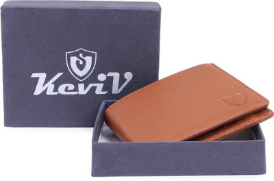 Keviv Men Casual Tan Artificial Leather Wallet(7 Card Slots)