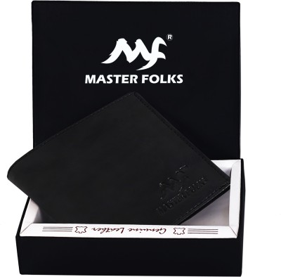 master folks Men Casual Black Artificial Leather Wallet(4 Card Slots)