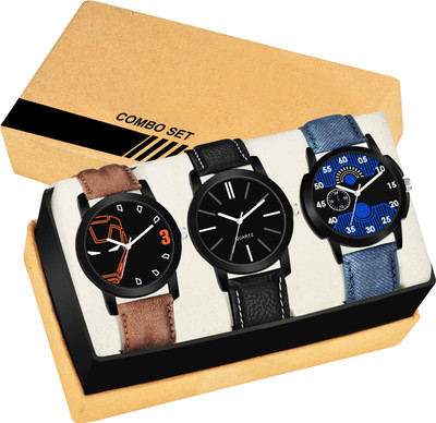BRAIN New latest Designer Combo of 3 Analog Watch  - For Men