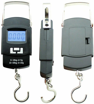 Siya Shine Digital Hanging Scale, LCD Screen 50kg weight capacity, green backlight SC3 Weighing Scale(Black)