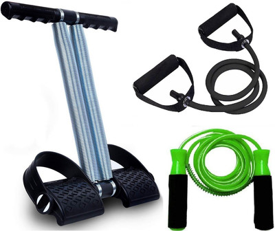 Dr Pacvu Double Tummy Trimmer & Toning Tube COMBO, Home Gym Fitness,Fat cutter-Body stretch Ab Exerciser(Black, Grey, Green)
