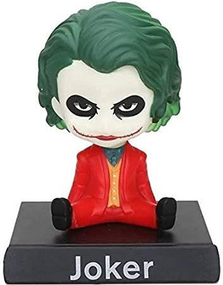 Elegant Lifestyle Super Villain Joker Action Figure | DC Comics | Limited Edition Bobblehead with Mobile Holder for Car Dashboard, Office Desk & Study Table(White, Green, Red)