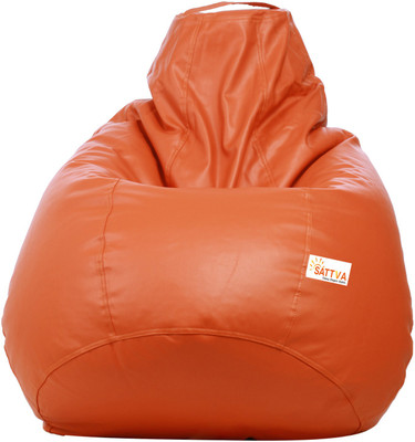 Sattva XXL Classic Teardrop Bean Bag  With Bean Filling(Orange)